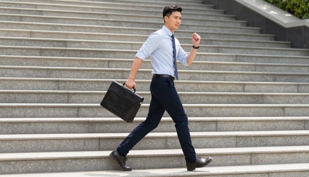 Homem ativo e disposto realizando atividades do cotidiano com energia Homem ativo e disposto realizando atividades do cotidiano com energia