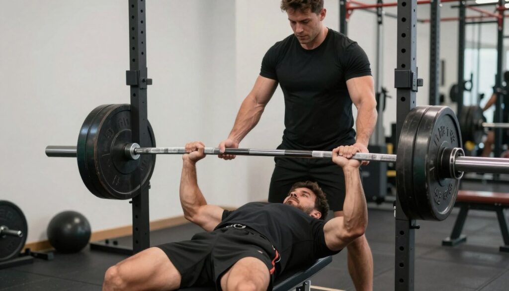 Homem com objetivo de ganhar massa muscular treinando pesado Homem com objetivo de ganhar massa muscular treinando pesado