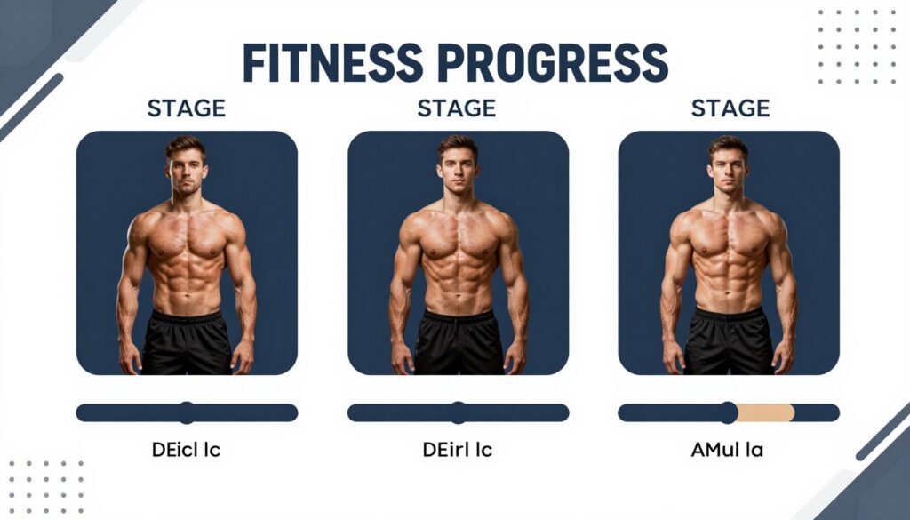Linha do tempo mostrando evolução muscular com GHDROL Linha do tempo mostrando evolução muscular com GHDROL