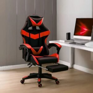 Cadeira Gamer Nitro Luvinco Ergonômica Reclinável, com Altura Ajustável e Apoio para Pés – Vermelha