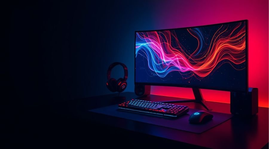 Monitores, teclados, mouses e acessórios gamer com ofertas selecionadas.