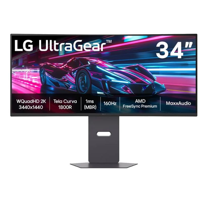 Monitor LG UltraGear 34, Monitor UltraWide QHD 160Hz, Monitor Gamer 2K 1ms