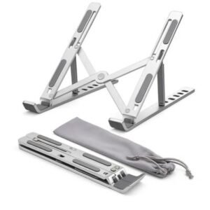 Suporte para Notebook Alumínio, Suporte Ergonômico Dobrável, Suporte Portátil Notebook